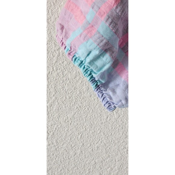 Vintage Lady Ronte Plaid Pink Green Blue Mumu House Dress Smock Women  Medium - Picture 5 of 8